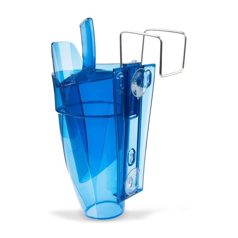 San Jamar Saf-T-Scoop Plastic Ice Scoop with Storage Caddy - Ergonomic Design for Restaurants, Bars, and Catering Events - Blue - Image 3